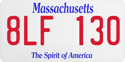 MA license plate 8LF130