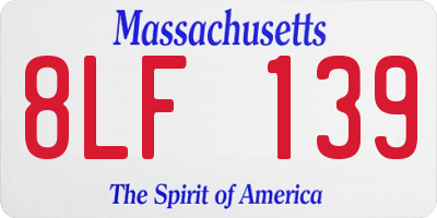 MA license plate 8LF139