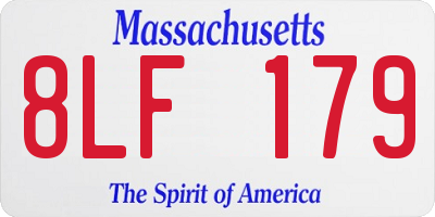 MA license plate 8LF179