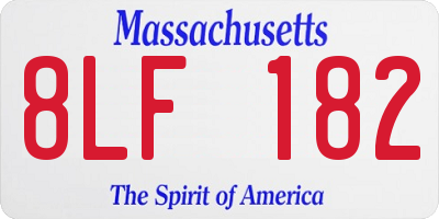 MA license plate 8LF182