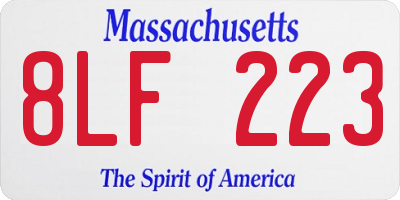 MA license plate 8LF223