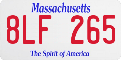 MA license plate 8LF265