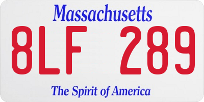 MA license plate 8LF289
