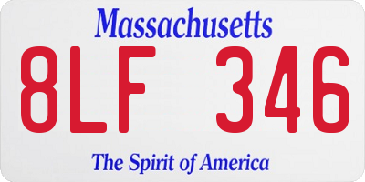 MA license plate 8LF346
