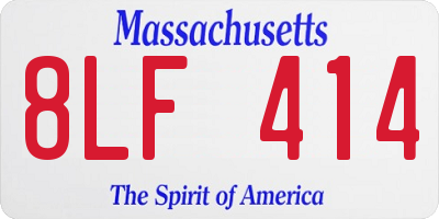 MA license plate 8LF414