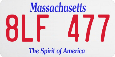 MA license plate 8LF477