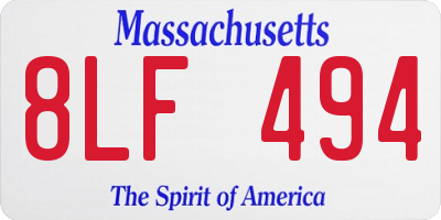 MA license plate 8LF494