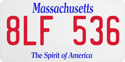 MA license plate 8LF536