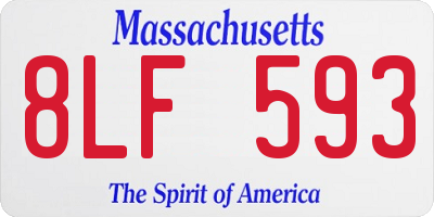 MA license plate 8LF593