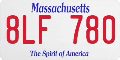 MA license plate 8LF780