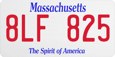 MA license plate 8LF825