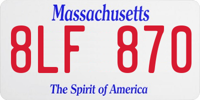 MA license plate 8LF870