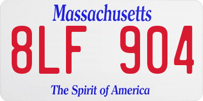 MA license plate 8LF904