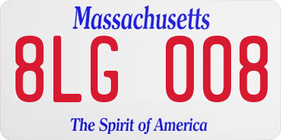 MA license plate 8LG008
