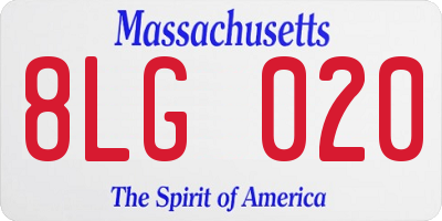 MA license plate 8LG020