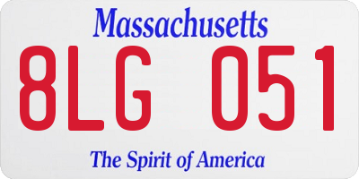 MA license plate 8LG051