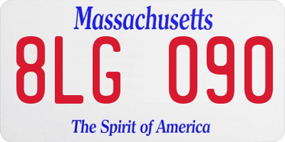 MA license plate 8LG090