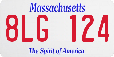 MA license plate 8LG124