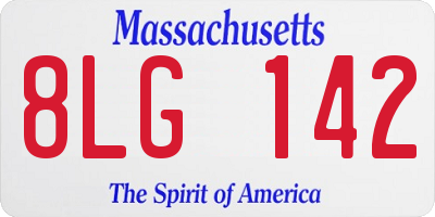 MA license plate 8LG142