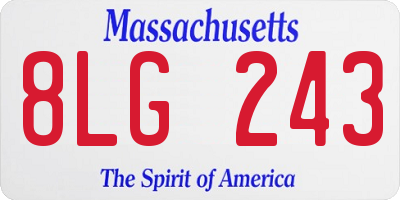 MA license plate 8LG243