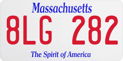 MA license plate 8LG282