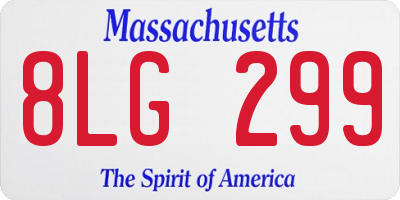 MA license plate 8LG299