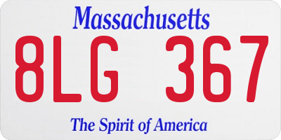MA license plate 8LG367