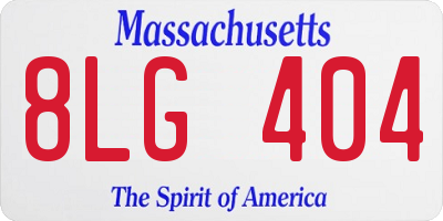 MA license plate 8LG404