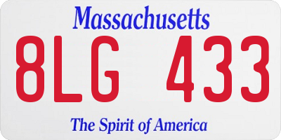 MA license plate 8LG433