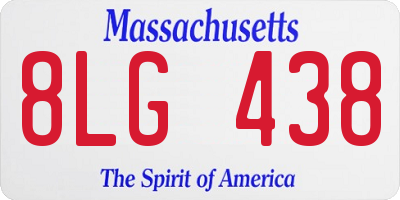 MA license plate 8LG438