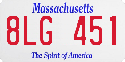 MA license plate 8LG451