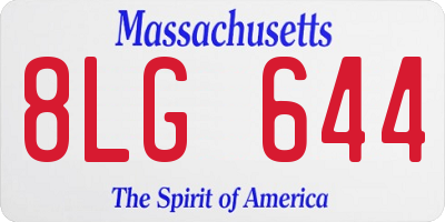 MA license plate 8LG644