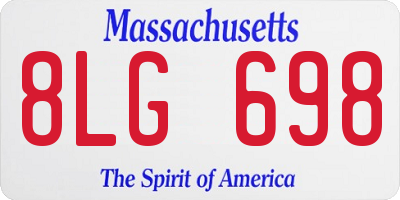 MA license plate 8LG698