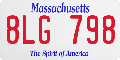MA license plate 8LG798