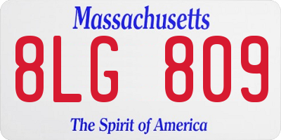 MA license plate 8LG809