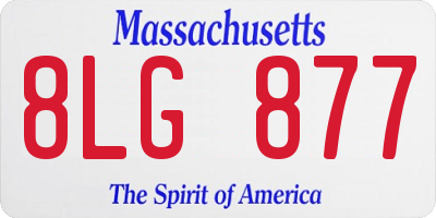 MA license plate 8LG877