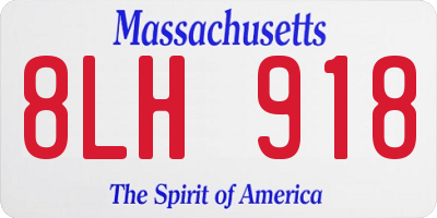 MA license plate 8LH918