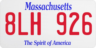MA license plate 8LH926