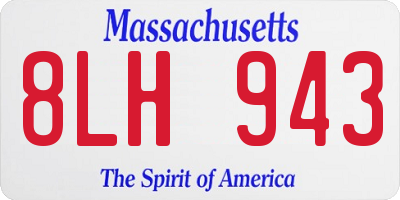 MA license plate 8LH943