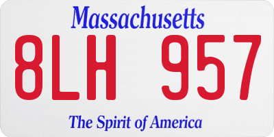 MA license plate 8LH957