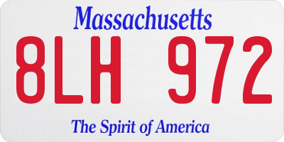 MA license plate 8LH972