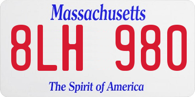 MA license plate 8LH980
