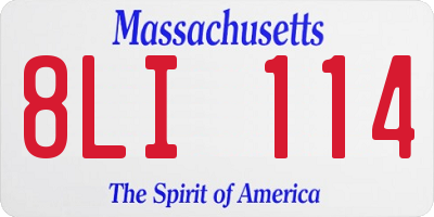 MA license plate 8LI114