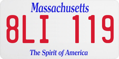 MA license plate 8LI119
