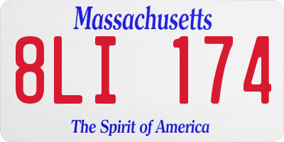 MA license plate 8LI174