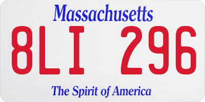 MA license plate 8LI296
