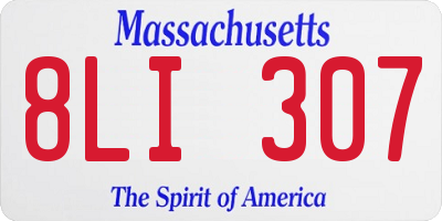 MA license plate 8LI307