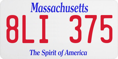 MA license plate 8LI375