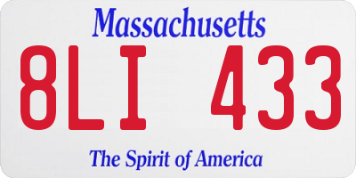 MA license plate 8LI433