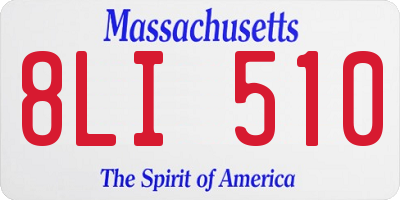 MA license plate 8LI510